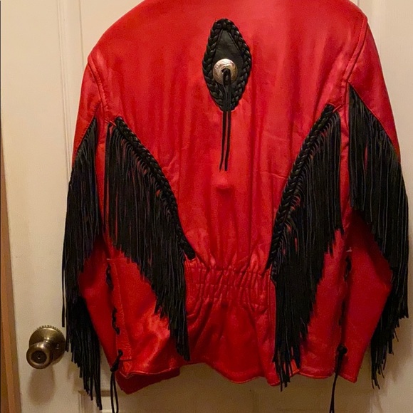 Red leather jacket - Picture 2 of 6